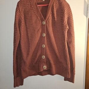Women's Ll Bean Basketweave Small Cardigan Sweater